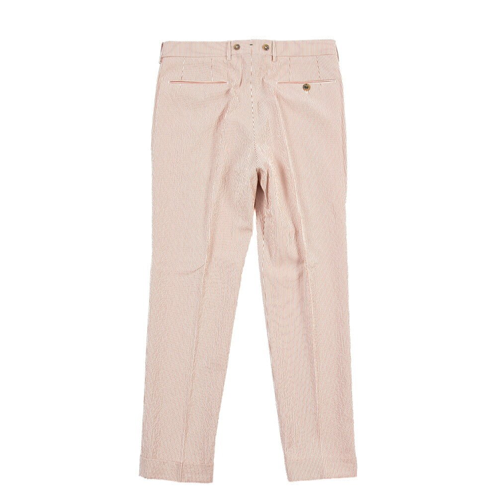 SUMMER SALE｜BERWICH “BARBER” シアサッカー ツータックパンツ レッド(rust) 46 | GUARDAROBA MILANO OFFICIAL STORE