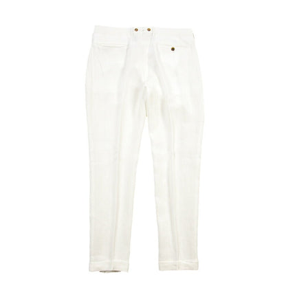 SUMMER SALE｜BERWICH “BARBER LONG” リネン100% ツータックスラックス ホワイト(white) 52 | GUARDAROBA MILANO OFFICIAL STORE