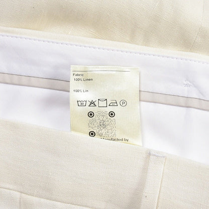SUMMER SALE｜BERWICH “BARBER LONG” リネン100% ツータックスラックス ホワイト(white) 52 | GUARDAROBA MILANO OFFICIAL STORE