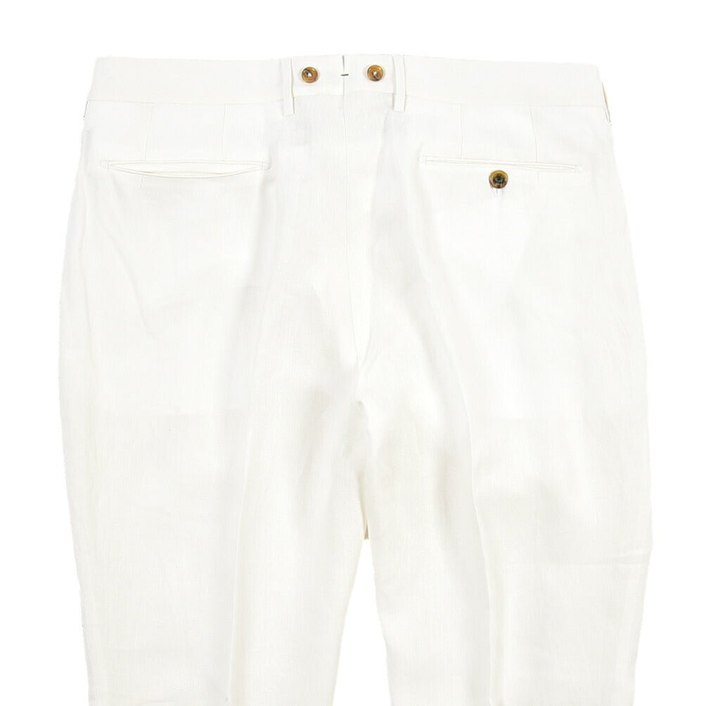 SUMMER SALE｜BERWICH “BARBER LONG” リネン100% ツータックスラックス ホワイト(white) 52 | GUARDAROBA MILANO OFFICIAL STORE