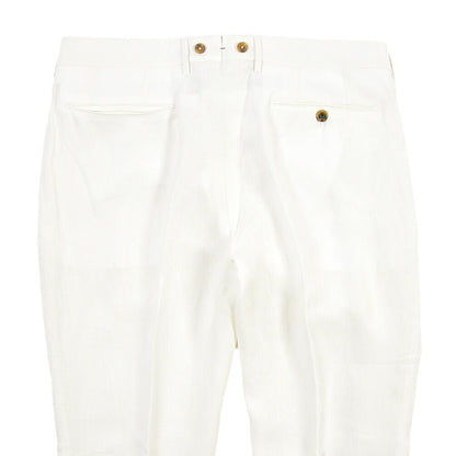 SUMMER SALE｜BERWICH “BARBER LONG” リネン100% ツータックスラックス ホワイト(white) 52 | GUARDAROBA MILANO OFFICIAL STORE