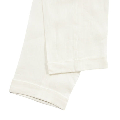 SUMMER SALE｜BERWICH “BARBER LONG” リネン100% ツータックスラックス ホワイト(white) 52 | GUARDAROBA MILANO OFFICIAL STORE