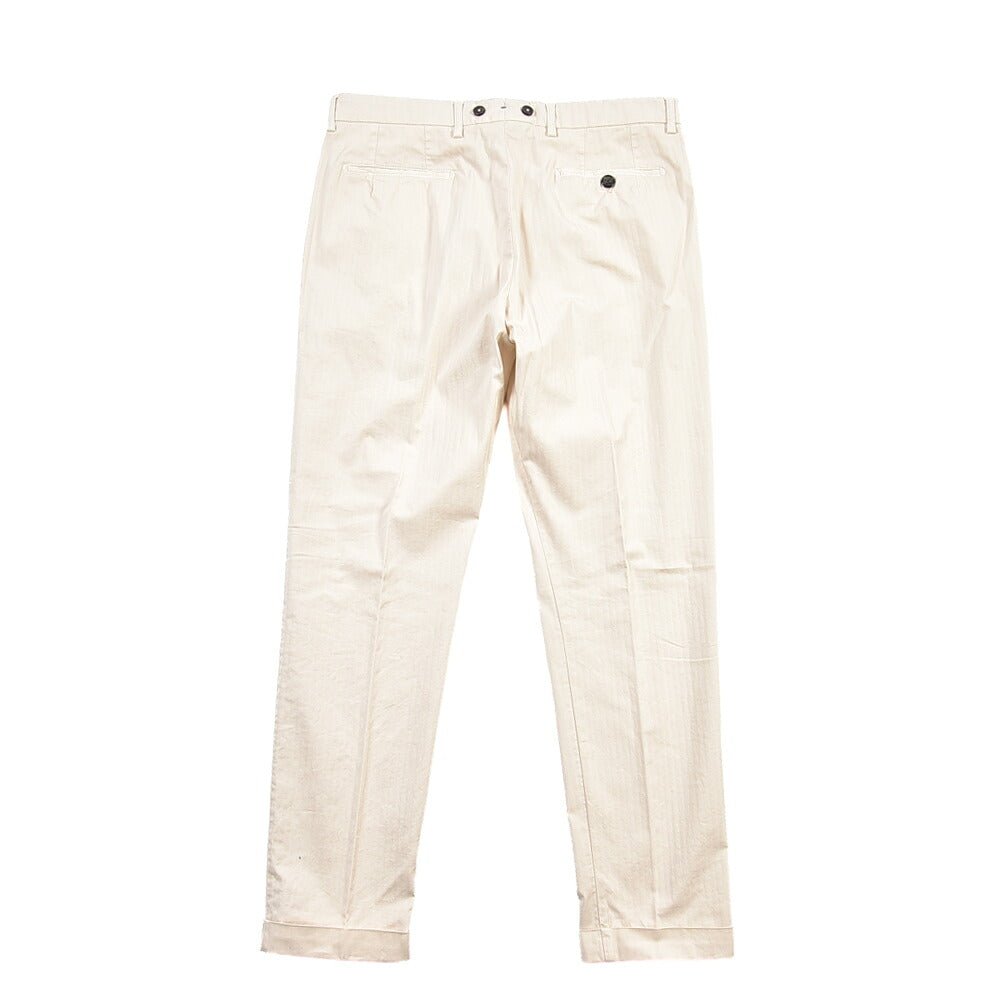SUMMER SALE｜BERWICH “BARBER LONG-GD” ストレッチコットン ツータックチノパンツ オフホワイト(latte802) 50 | GUARDAROBA MILANO OFFICIAL STORE