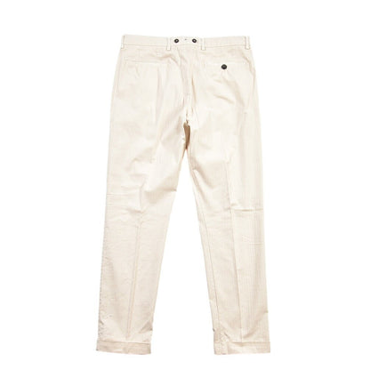 SUMMER SALE｜BERWICH “BARBER LONG-GD” ストレッチコットン ツータックチノパンツ オフホワイト(latte802) 50 | GUARDAROBA MILANO OFFICIAL STORE