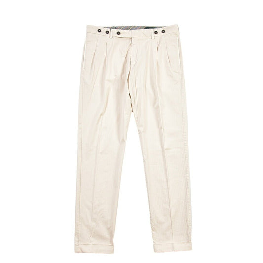 SUMMER SALE｜BERWICH “BARBER LONG-GD” ストレッチコットン ツータックチノパンツ オフホワイト(latte802) 50 | GUARDAROBA MILANO OFFICIAL STORE