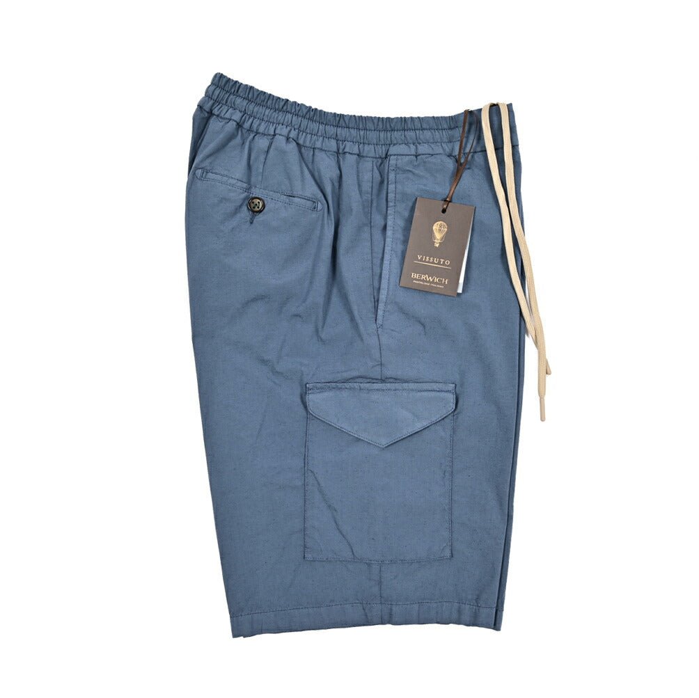 SUMMER SALE｜BERWICH "BER_MUDA SAFARI - GD" コットンリネン ドローコード付きストレッチカーゴショーツ｜424091 - M｜GUARDAROBA MILANO OFFICIAL STORE