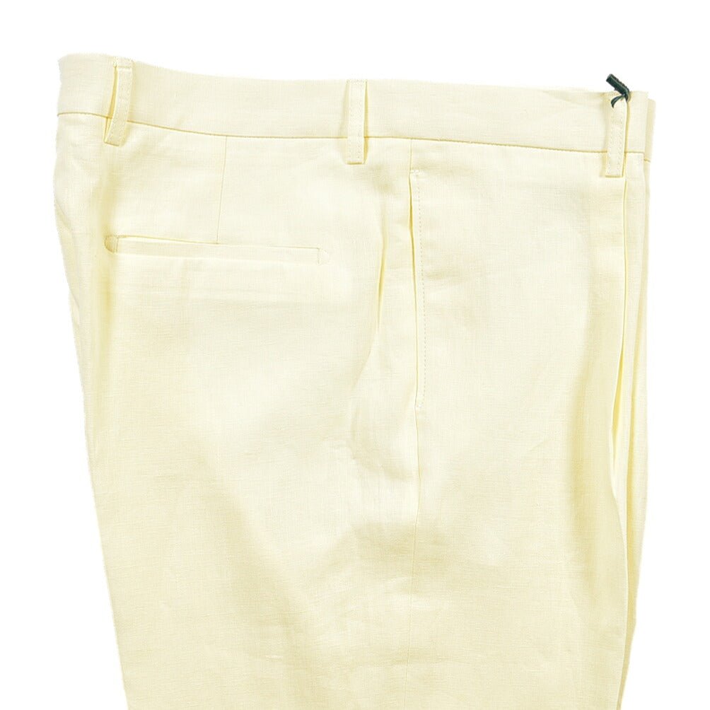 SUMMER SALE｜BERWICH “CHIAIA” リネン100% ワンタックスラックス イエロー(oyster) 54 | GUARDAROBA MILANO OFFICIAL STORE