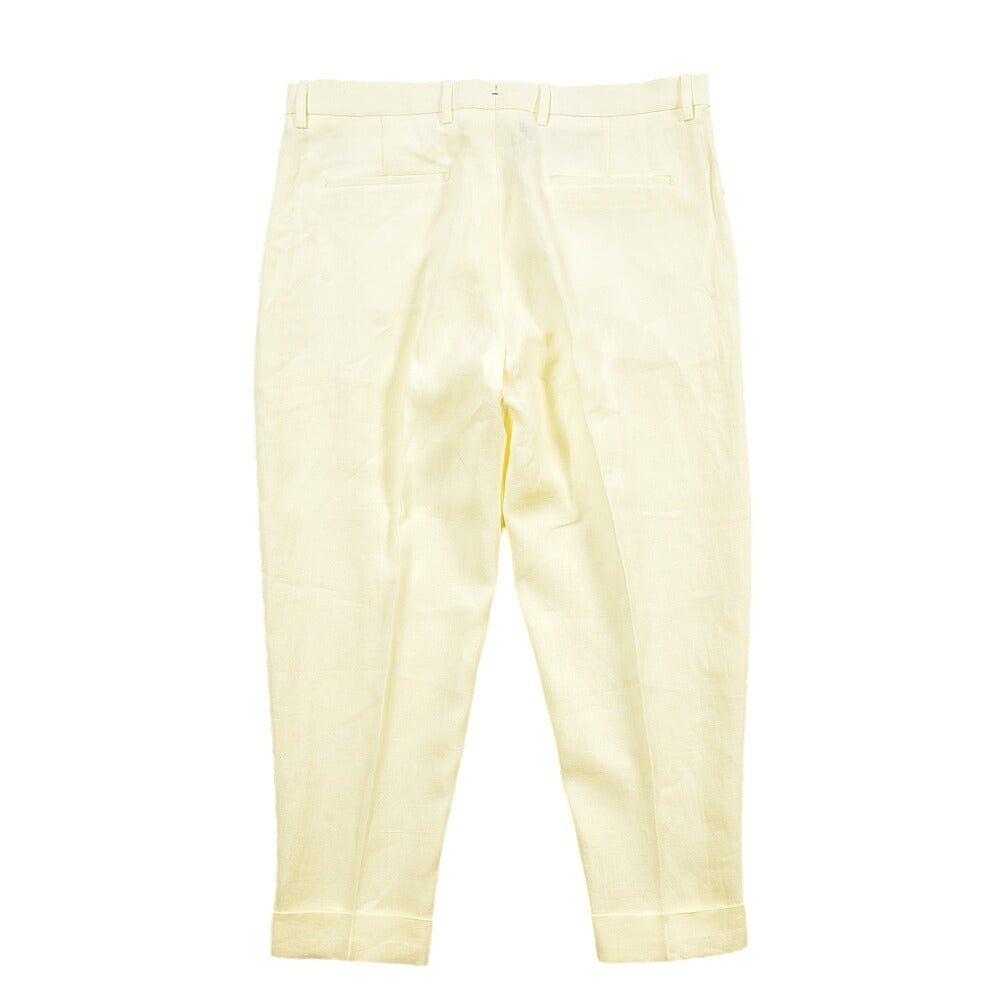 SUMMER SALE｜BERWICH “CHIAIA” リネン100% ワンタックスラックス イエロー(oyster) 54 | GUARDAROBA MILANO OFFICIAL STORE