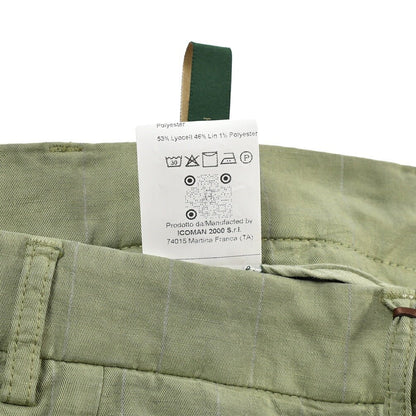 SUMMER SALE｜BERWICH “CHIAIA-GD” リネン混 ワンタックスラックス カーキグリーン(verde296) 44 | GUARDAROBA MILANO OFFICIAL STORE
