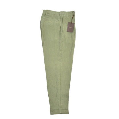 SUMMER SALE｜BERWICH “CHIAIA-GD” リネン混 ワンタックスラックス カーキグリーン(verde296) 44 | GUARDAROBA MILANO OFFICIAL STORE