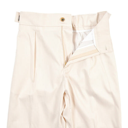 SUMMER SALE｜BERWICH “CHIAIA JOGGER” ストレッチコットン ワンタックワイドパンツ オフホワイト(chalk) 46 | GUARDAROBA MILANO OFFICIAL STORE