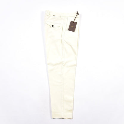 SUMMER SALE｜BERWICH “CHIAIAFF-GD” ストレッチコットン ノータックチノパンツ ホワイト(white) 44 | GUARDAROBA MILANO OFFICIAL STORE