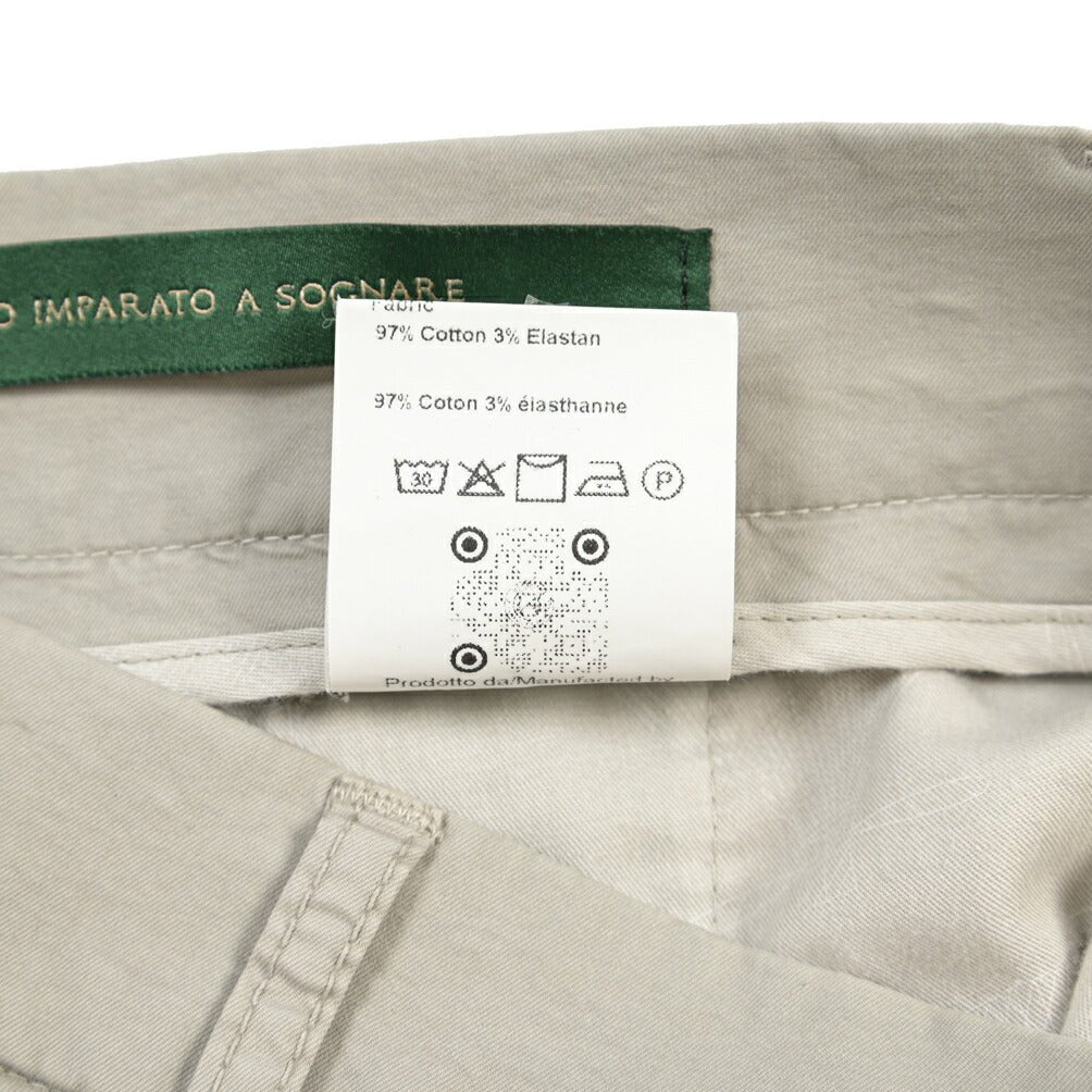 SUMMER SALE｜BERWICH “DAB FF CROP-GD” ストレッチコットン ノータックチノパンツ グレー(conza701) 48 | GUARDAROBA MILANO OFFICIAL STORE