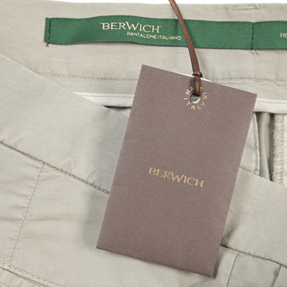 SUMMER SALE｜BERWICH “DAB FF CROP-GD” ストレッチコットン ノータックチノパンツ グレー(conza701) 48 | GUARDAROBA MILANO OFFICIAL STORE
