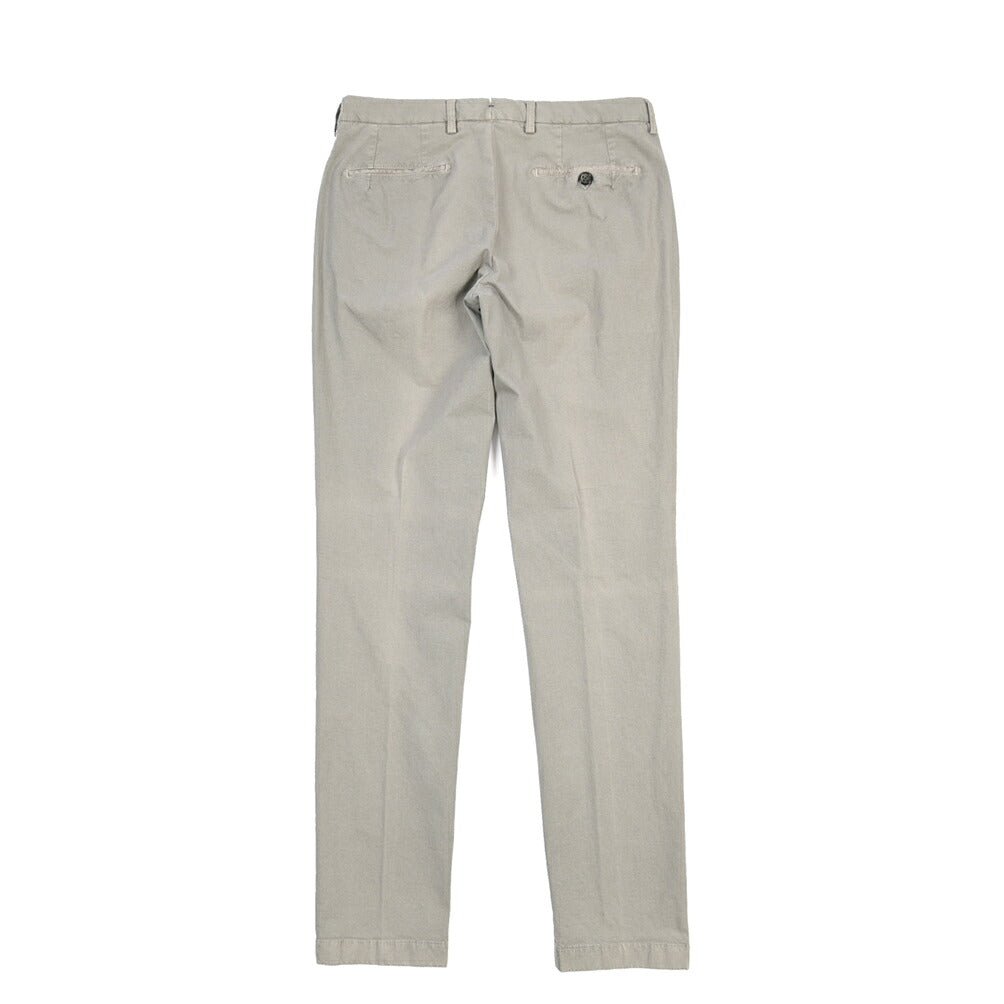 SUMMER SALE｜BERWICH “MORELLO 1P-GD” ストレッチコットン ワンタックチノパンツ グレー(conza701) 48 | GUARDAROBA MILANO OFFICIAL STORE