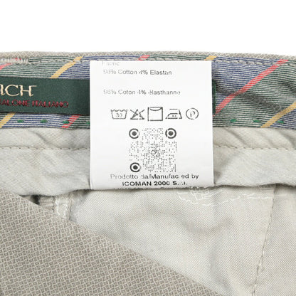SUMMER SALE｜BERWICH “MORELLO 1P-GD” ストレッチコットン ワンタックチノパンツ グレー(conza701) 48 | GUARDAROBA MILANO OFFICIAL STORE