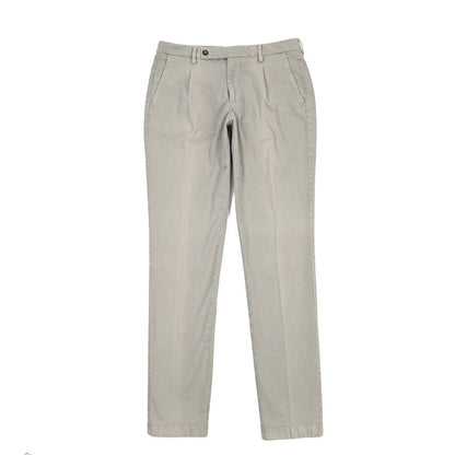 SUMMER SALE｜BERWICH “MORELLO 1P-GD” ストレッチコットン ワンタックチノパンツ グレー(conza701) 48 | GUARDAROBA MILANO OFFICIAL STORE
