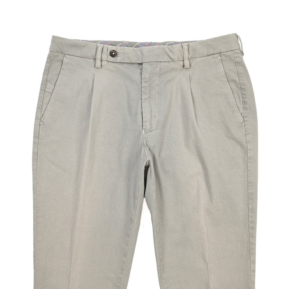 SUMMER SALE｜BERWICH “MORELLO 1P-GD” ストレッチコットン ワンタックチノパンツ グレー(conza701) 48 | GUARDAROBA MILANO OFFICIAL STORE