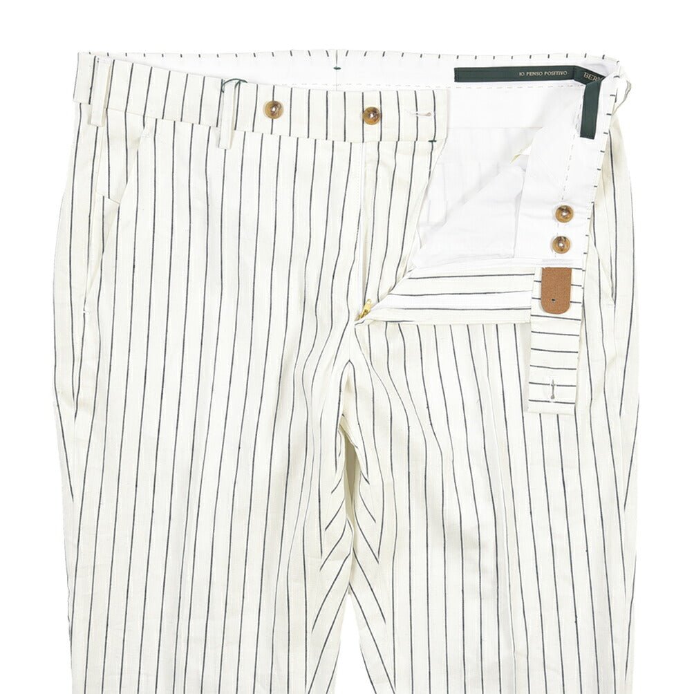 SUMMER SALE｜BERWICH “MORELLO リネン混 ノータックスラックス ホワイト(white) 50 | GUARDAROBA MILANO OFFICIAL STORE