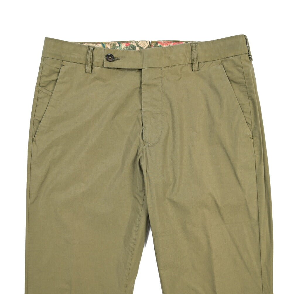 SUMMER SALE｜BERWICH “MORELLO-GD” リヨセル混コットン ノータックパンツ カーキグリーン(militare5520) 48 | GUARDAROBA MILANO OFFICIAL STORE