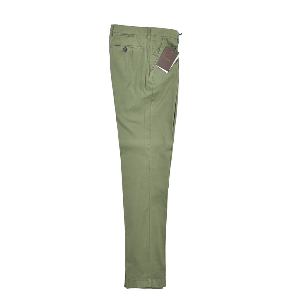 SUMMER SALE｜BERWICH “MORELLO-GD” シルク混コットン ノータックスラックス カーキグリーン(verde296) 48 | GUARDAROBA MILANO OFFICIAL STORE