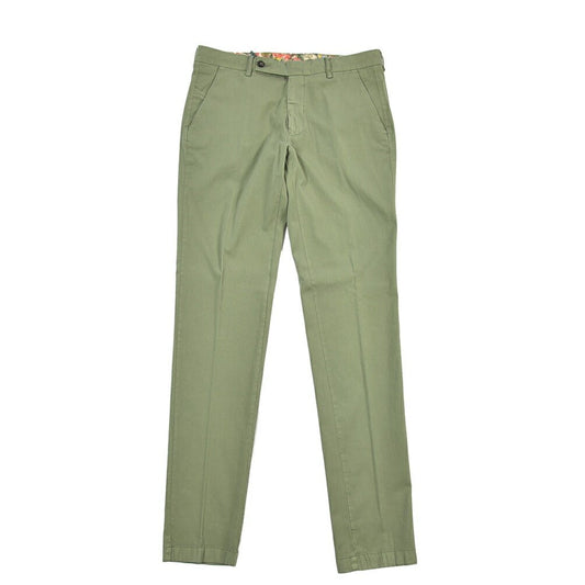 SUMMER SALE｜BERWICH “MORELLO-GD” シルク混コットン ノータックスラックス カーキグリーン(verde296) 48 | GUARDAROBA MILANO OFFICIAL STORE