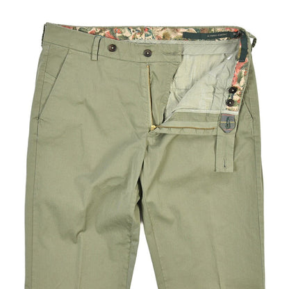 SUMMER SALE｜BERWICH “MORELLO-GD” ストレッチコットン ノータックチノパンツ カーキグリーン(verde9517) 48 | GUARDAROBA MILANO OFFICIAL STORE