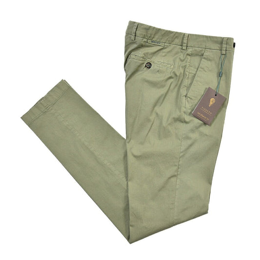 SUMMER SALE｜BERWICH “MORELLO-GD” ストレッチコットン ノータックチノパンツ カーキグリーン(verde9517) 48 | GUARDAROBA MILANO OFFICIAL STORE