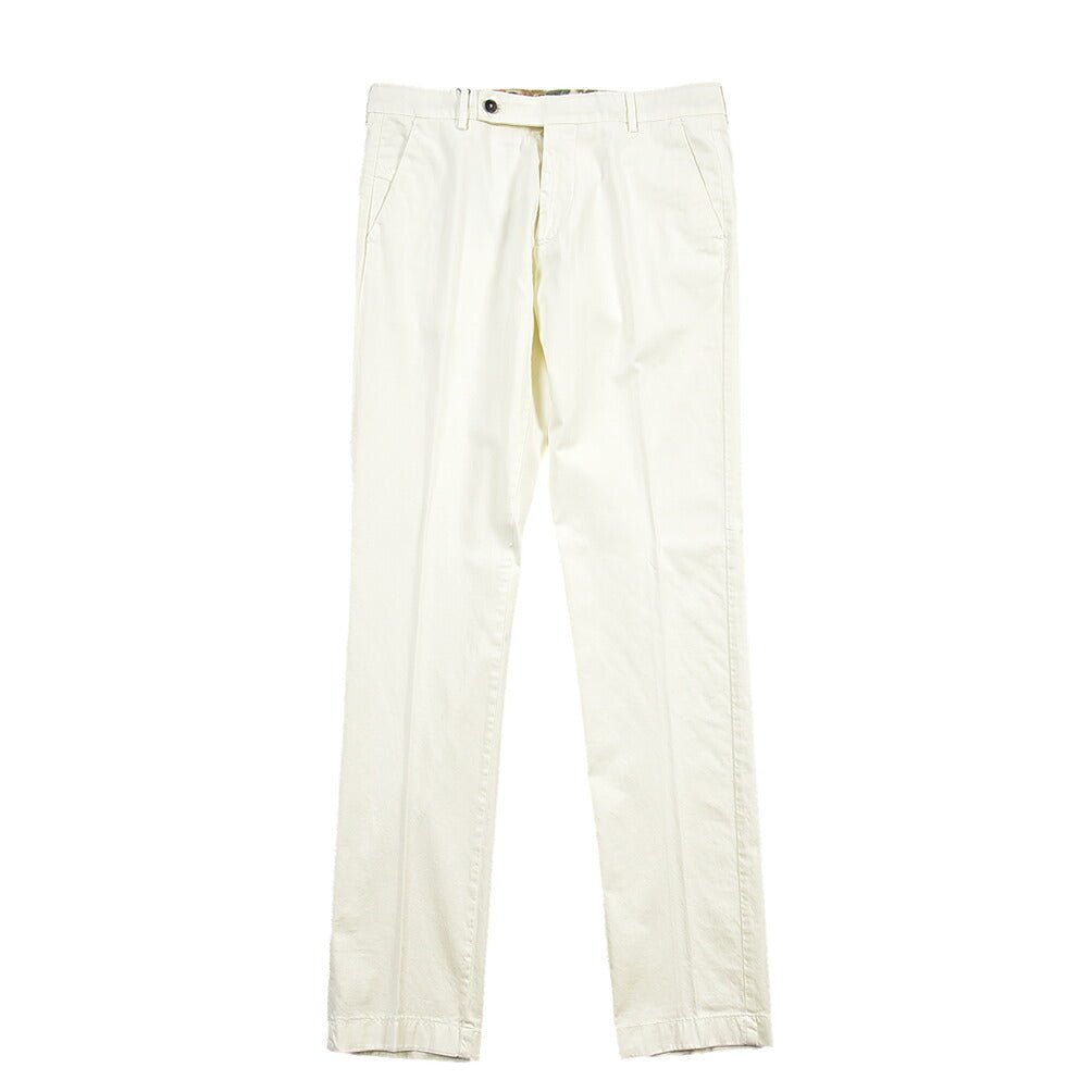 SUMMER SALE｜BERWICH “MORELLO-GD” ストレッチコットン ノータックチノパンツ ホワイト(panna001) 48 | GUARDAROBA MILANO OFFICIAL STORE