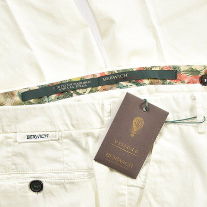 SUMMER SALE｜BERWICH “MORELLO-GD” ストレッチコットン ノータックチノパンツ ホワイト(panna001) 48 | GUARDAROBA MILANO OFFICIAL STORE