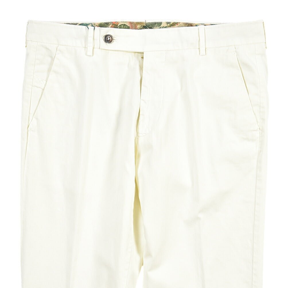SUMMER SALE｜BERWICH “MORELLO-GD” ストレッチコットン ノータックチノパンツ ホワイト(panna001) 48 | GUARDAROBA MILANO OFFICIAL STORE