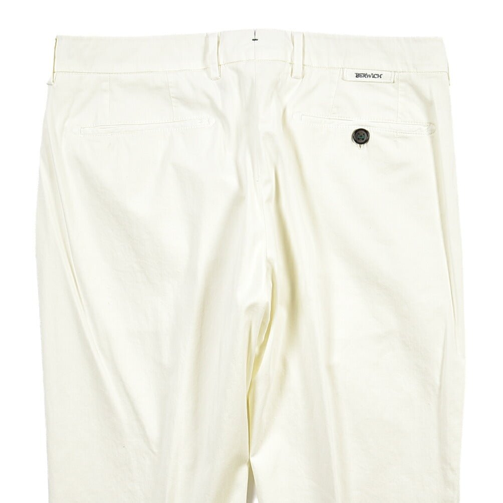 SUMMER SALE｜BERWICH “MORELLO-GD” ストレッチコットン ノータックチノパンツ ホワイト(panna001) 48 | GUARDAROBA MILANO OFFICIAL STORE