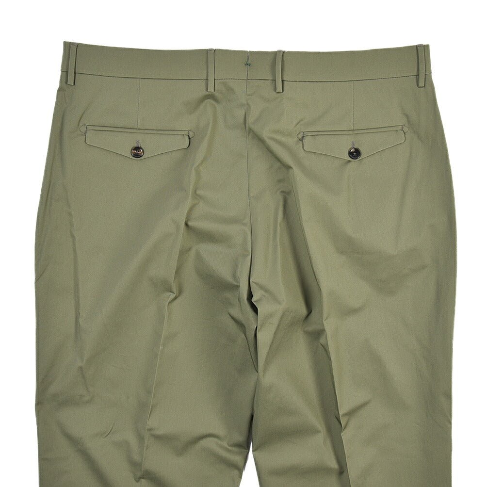 SUMMER SALE｜BERWICH “NEGRONI LUX” ストレッチコットン ツータックチノパンツ カーキグリーン(sage) 54 | GUARDAROBA MILANO OFFICIAL STORE