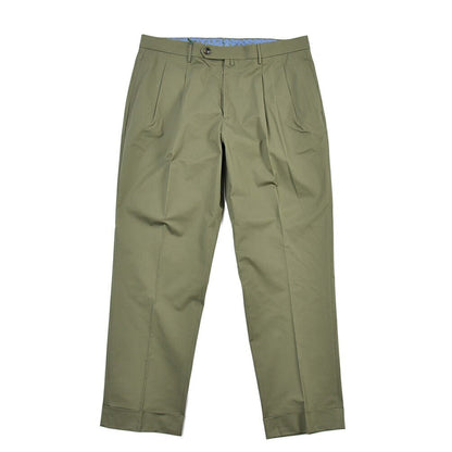 SUMMER SALE｜BERWICH “NEGRONI LUX” ストレッチコットン ツータックチノパンツ カーキグリーン(sage) 54 | GUARDAROBA MILANO OFFICIAL STORE