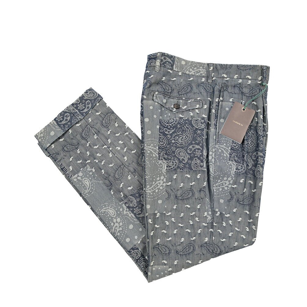 SUMMER SALE｜BERWICH “NEGRONI LUX-GD” コットン100% ツータックパンツ ネイビー(indigo) 46 | GUARDAROBA MILANO OFFICIAL STORE