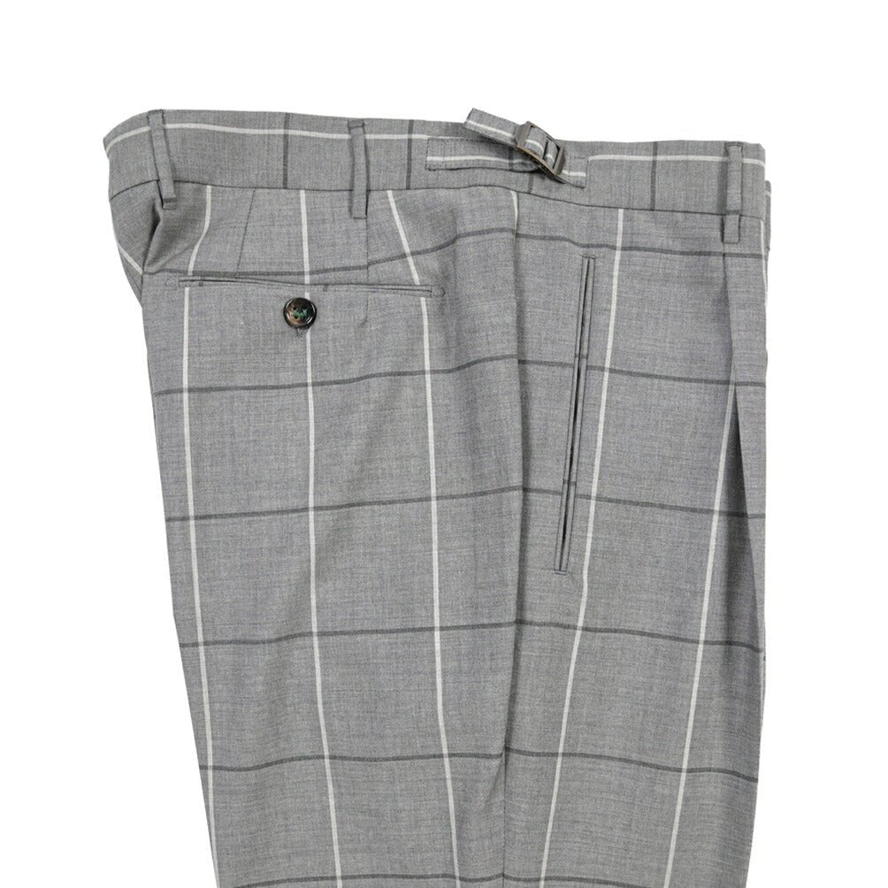 SUMMER SALE｜BERWICH “RETRO 1P” ヴァージンウール100% ワンタックスラックス グレー(matt grey) 52 | GUARDAROBA MILANO OFFICIAL STORE
