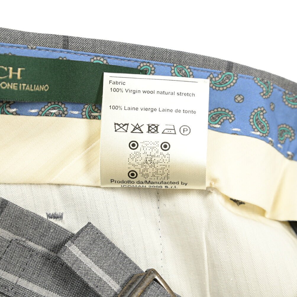 SUMMER SALE｜BERWICH “RETRO 1P” ヴァージンウール100% ワンタックスラックス グレー(matt grey) 52 | GUARDAROBA MILANO OFFICIAL STORE