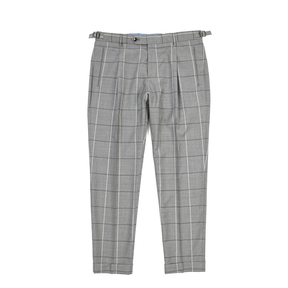 SUMMER SALE｜BERWICH “RETRO 1P” ヴァージンウール100% ワンタックスラックス グレー(matt grey) 52 | GUARDAROBA MILANO OFFICIAL STORE