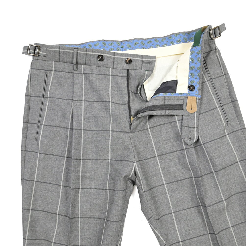 SUMMER SALE｜BERWICH “RETRO 1P” ヴァージンウール100% ワンタックスラックス グレー(matt grey) 52 | GUARDAROBA MILANO OFFICIAL STORE