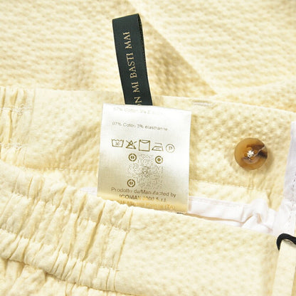 SUMMER SALE｜BERWICH “RETRO ELAX” シアサッカー ワンタックパンツ イエロー(chalk) 44 | GUARDAROBA MILANO OFFICIAL STORE