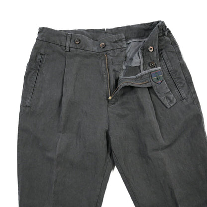 SUMMER SALE｜BERWICH “RETRO ELAX-GD” リヨセル混リネン ワンタックスラックス ブラック(nero999) 48 | GUARDAROBA MILANO OFFICIAL STORE