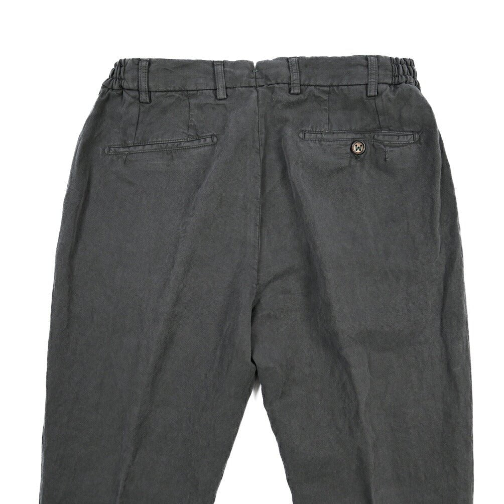 SUMMER SALE｜BERWICH “RETRO ELAX-GD” リヨセル混リネン ワンタックスラックス ブラック(nero999) 48 | GUARDAROBA MILANO OFFICIAL STORE