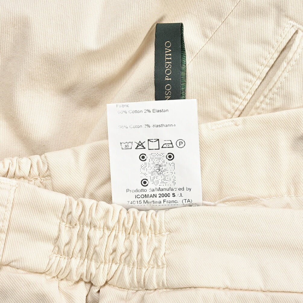 SUMMER SALE｜BERWICH “RETRO ELAX-GD” ストレッチコットン ワンタックチノパンツ オフホワイト(latte802) 48 | GUARDAROBA MILANO OFFICIAL STORE