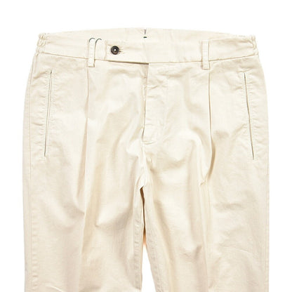 SUMMER SALE｜BERWICH “RETRO ELAX-GD” ストレッチコットン ワンタックチノパンツ オフホワイト(latte802) 48 | GUARDAROBA MILANO OFFICIAL STORE