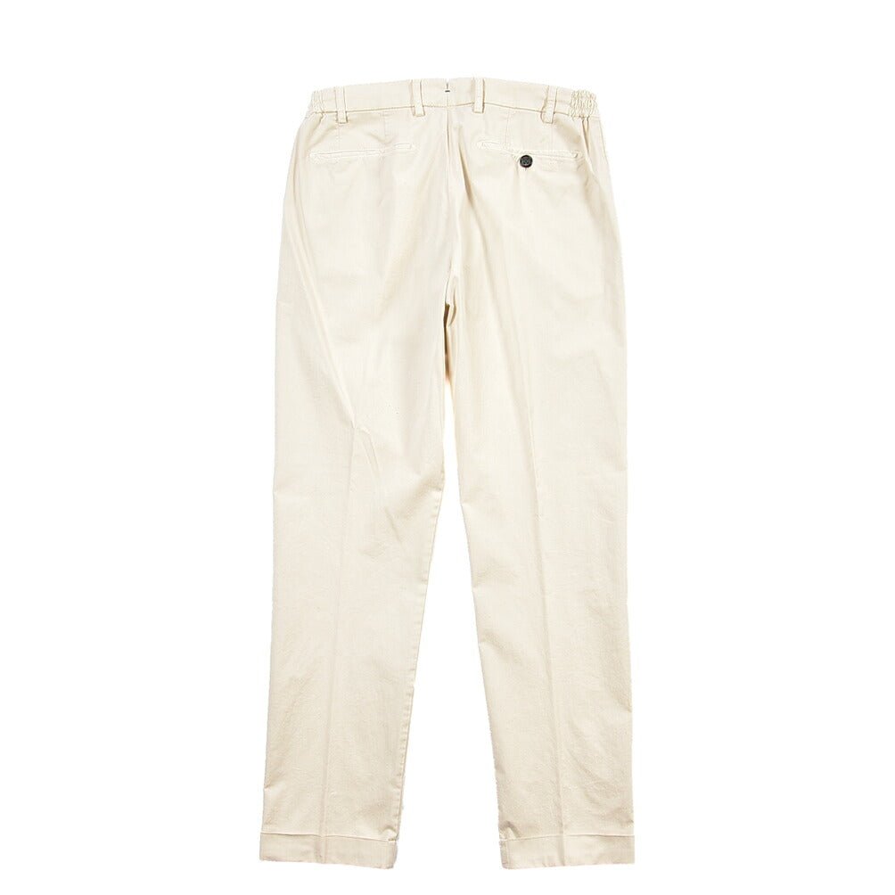 SUMMER SALE｜BERWICH “RETRO ELAX-GD” ストレッチコットン ワンタックチノパンツ オフホワイト(latte802) 48 | GUARDAROBA MILANO OFFICIAL STORE