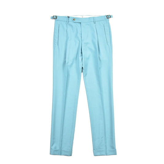 SUMMER SALE｜BERWICH “RETRO LONG” ウール100% ワンタックスラックス / CANONICO製生地 グリーン(water green) 48 | GUARDAROBA MILANO OFFICIAL STORE