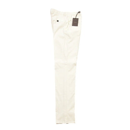 SUMMER SALE｜BERWICH “VULCANO 23-GD” リヨセル混コットン ノータックパンツ オフホワイト(ecru275) 50 | GUARDAROBA MILANO OFFICIAL STORE