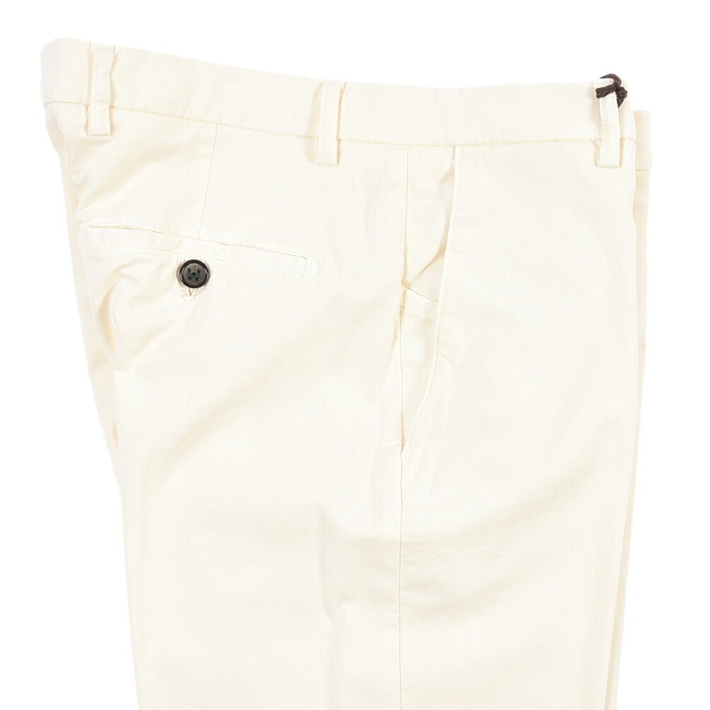 SUMMER SALE｜BERWICH “VULCANO 23-GD” リヨセル混コットン ノータックパンツ オフホワイト(ecru275) 50 | GUARDAROBA MILANO OFFICIAL STORE