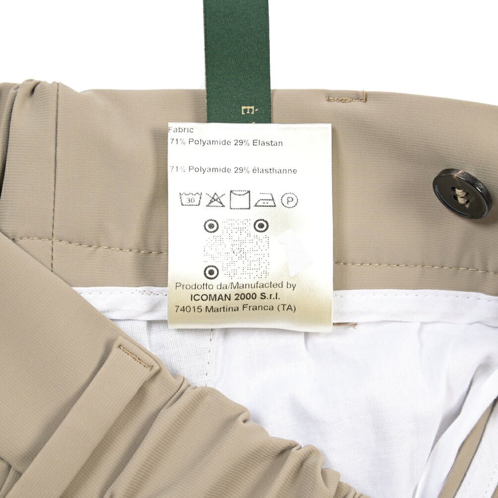SUMMER SALE｜BERWICH “XRETRO 1P” 高機能ストレッチナイロン ワンタックイージースラックス ベージュ(beige) 44 | GUARDAROBA MILANO OFFICIAL STORE