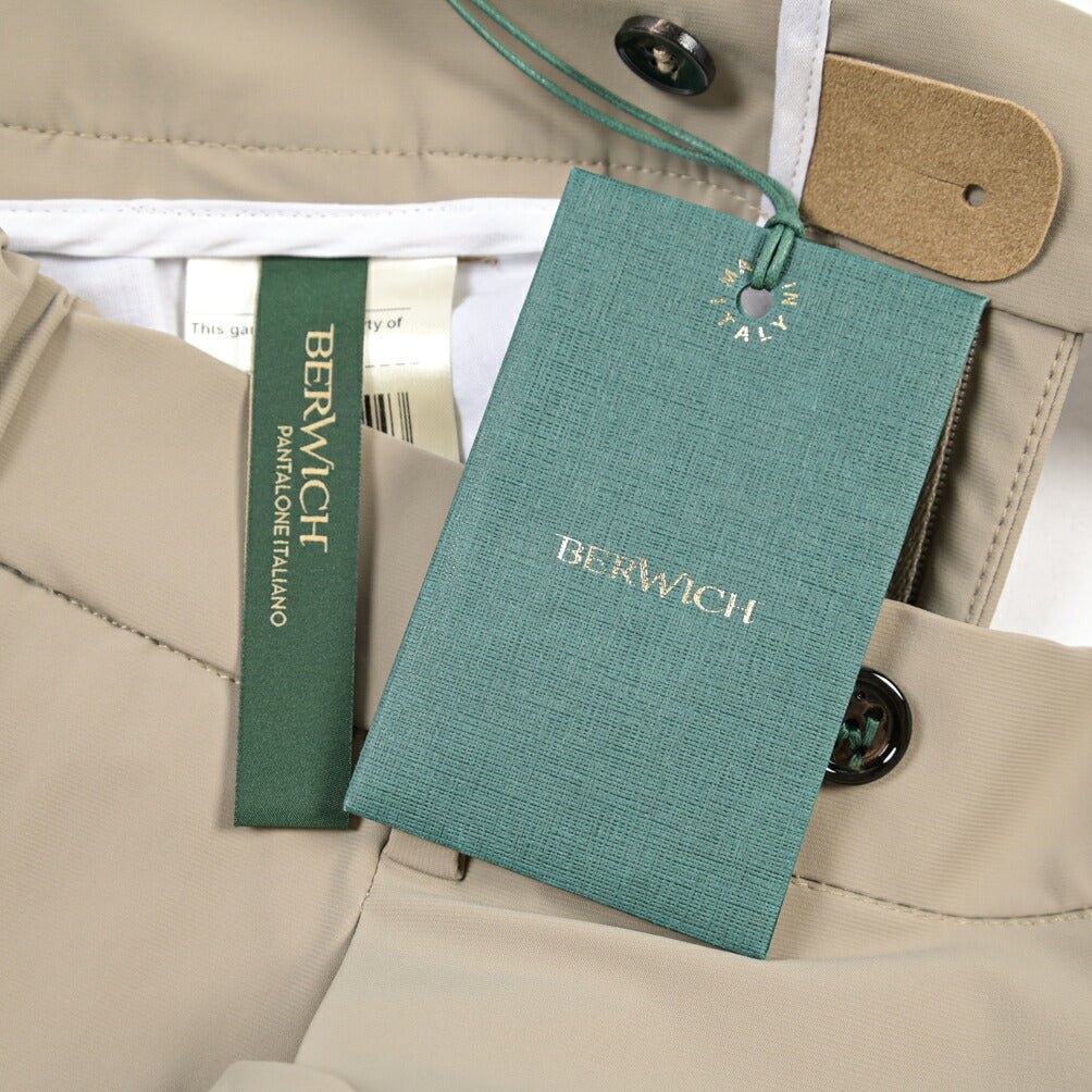 SUMMER SALE｜BERWICH “XRETRO 1P” 高機能ストレッチナイロン ワンタックイージースラックス ベージュ(beige) 44 | GUARDAROBA MILANO OFFICIAL STORE